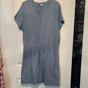 Old Navy Blue and white striped slub knit casual Dress